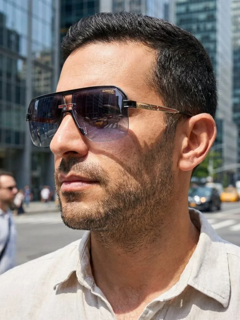 CARRERA 1066/S 0KB7 FQ Aviator Sunglasses - Grey / Gold Mirror